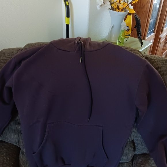 Denim and Flower Pull Over Hoodie - Picture 2 of 2